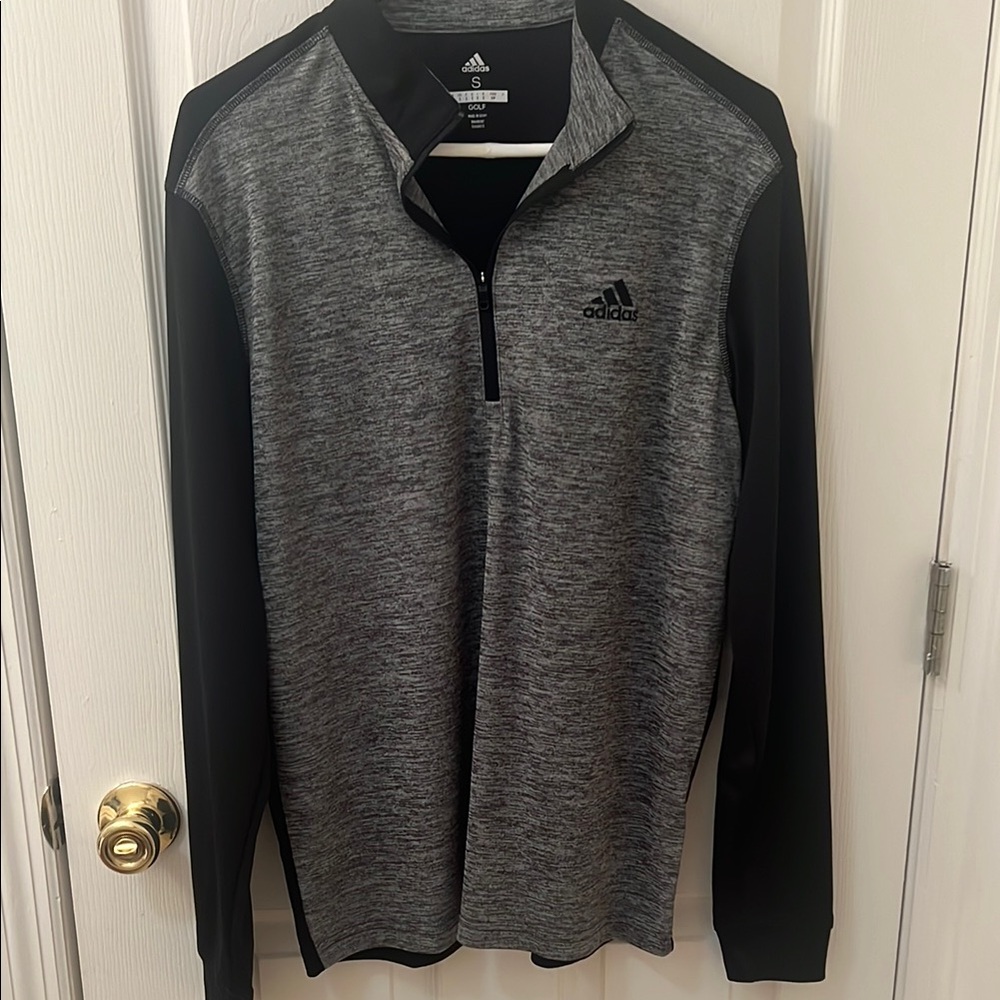 Adidas Gray and Black Quarter-Zip Pullover